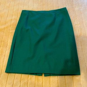 J Crew emerald green wool skirt, lined, like new, The Pencil Skirt Collection